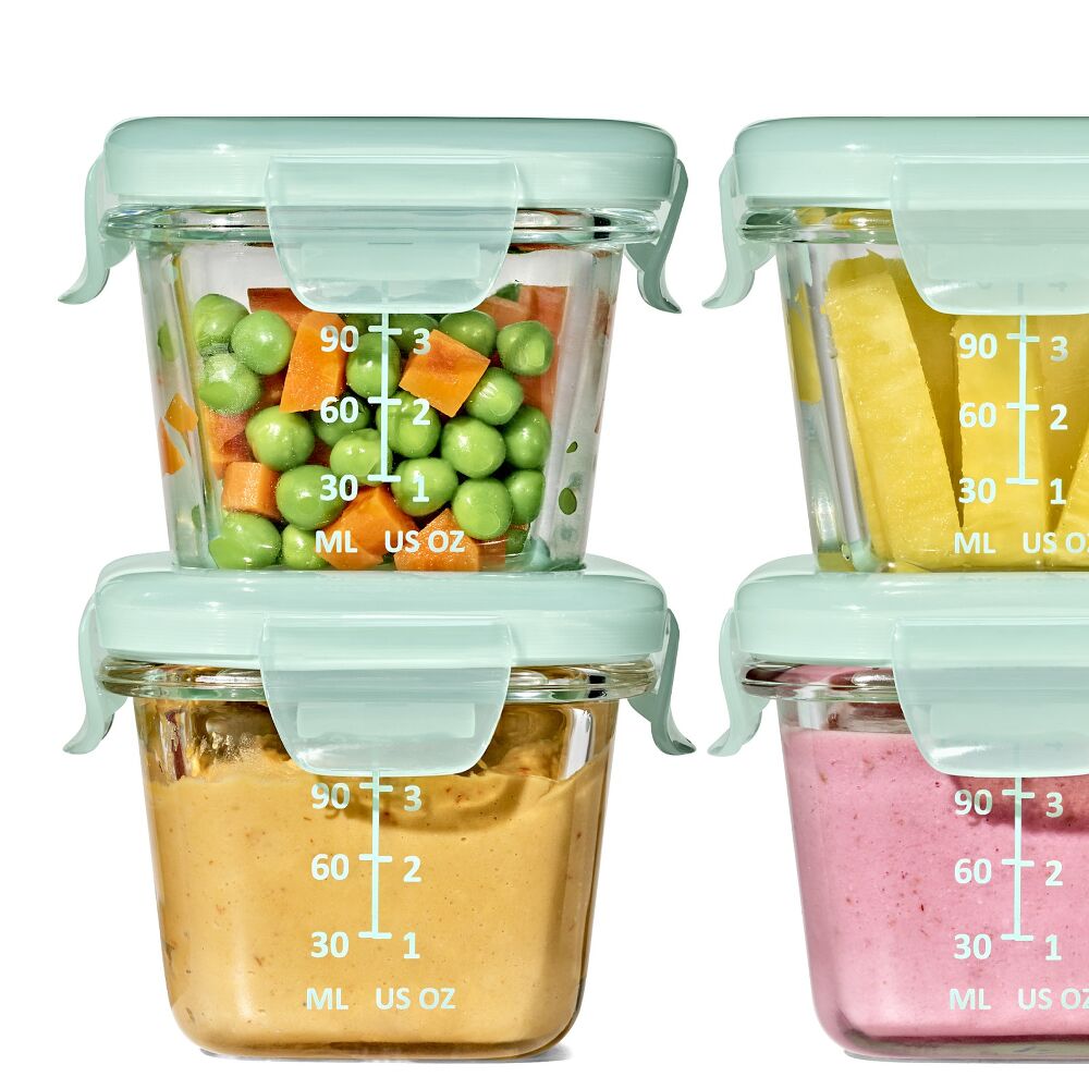 Glass Baby Blocks Food Storage Containers (4 oz) - Opal V9