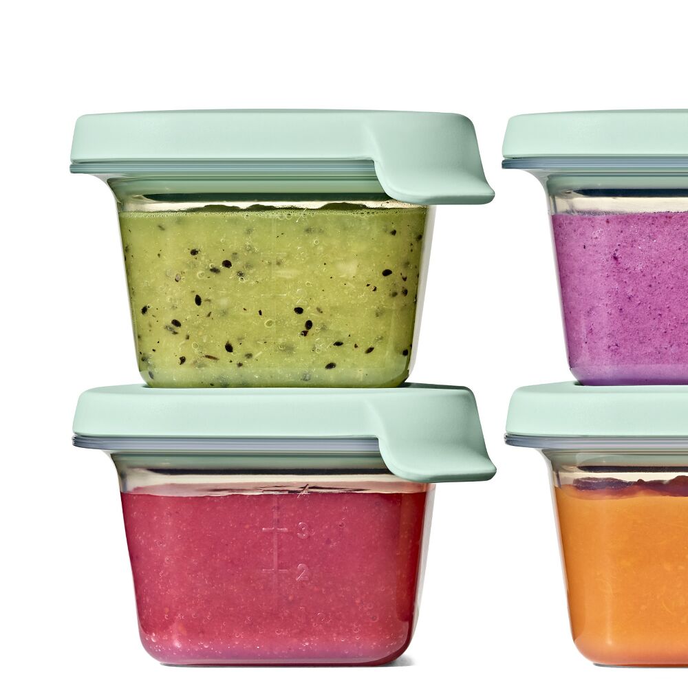 Silicone Baby Blocks Food Storage Containers (4 oz) - Opal O0