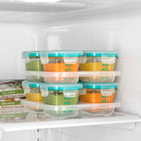 Baby Blocks Glass Food Storage Containers 4 Oz - Tot Teal K7